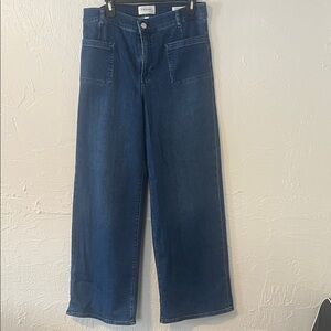Frame Denim Dark Blue Wide Leg Jeans